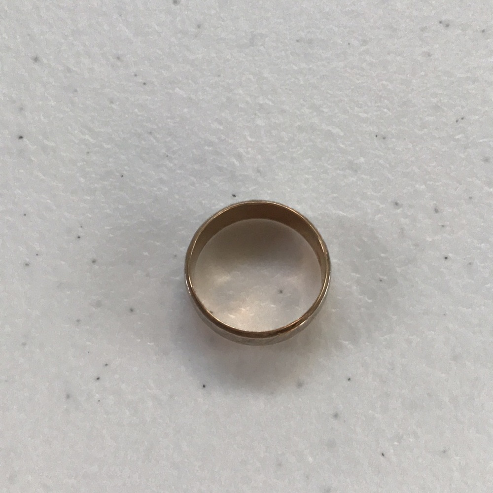 Vintage Checkered 10kt WG & YG Wedding Band - Picture 8 of 10